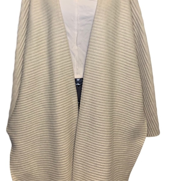 Ribbed Knit Cream Wide Sleeve Oversized Cardigan - Picture 3 of 4